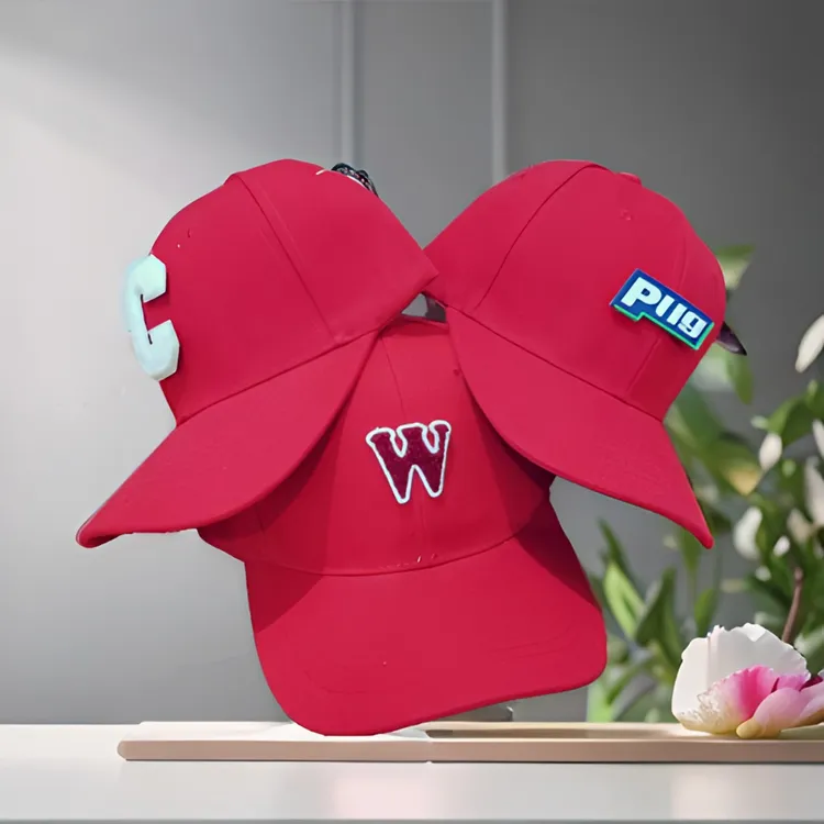 帽子时尚棒球帽红色运动帽男女同款棒球帽鸭舌帽均码红色成人帽子