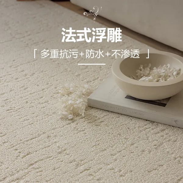 科莱奥床边毯纯色硅藻丝卧室地毯客厅入户门垫无胶地毯武清地毯