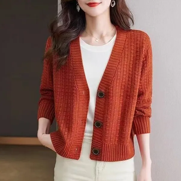 针织衫开衫外套女春秋装新款休闲百搭好看显瘦时尚短款毛衣外搭