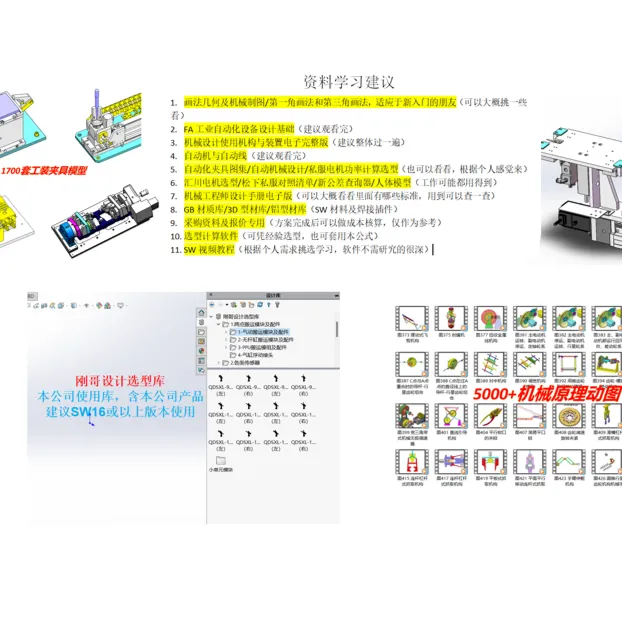 刚哥整理资料大合集，机械三维设计库自动化气动模组模型工装夹具