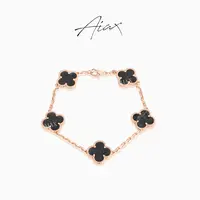 AIAX 925银 流光风 时尚百搭轻奢气质幸运四叶手链TSS7268