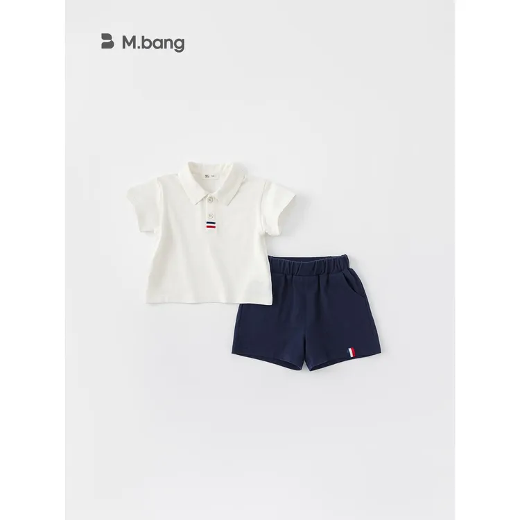 男童2024夏季运动男女童polo衫短裤两件套儿童套装小童夏款帅气