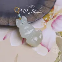 木润【抱抱兔】S925银天然和田玉吊坠