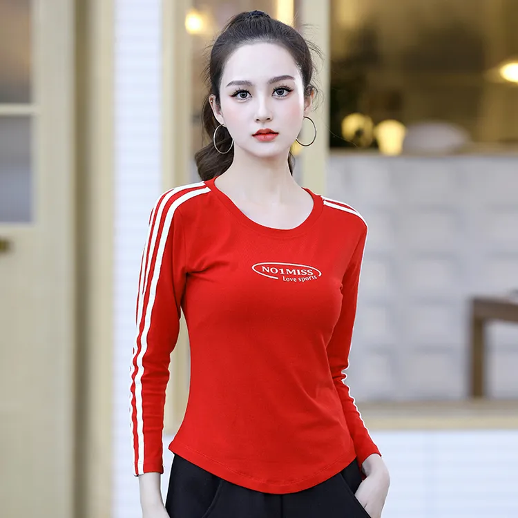 杨丽萍广场舞服装新款春秋圆领显瘦上衣运动健身时尚女士跳舞衣服