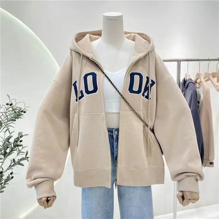 （701-799）加厚加绒秋冬潮流百搭时尚休闲宽松韩版插肩连帽卫衣