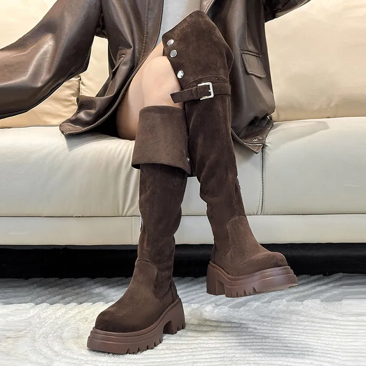【两种筒围】过膝靴长筒靴子女2025爆款粗腿显瘦长靴弹力高筒靴骑士