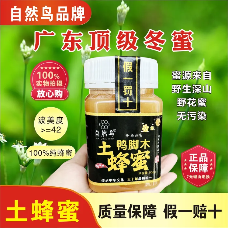 岭南野生鸭脚木蜂蜜纯正天然土蜂蜜正宗深山100%无添加高浓度冬蜜
