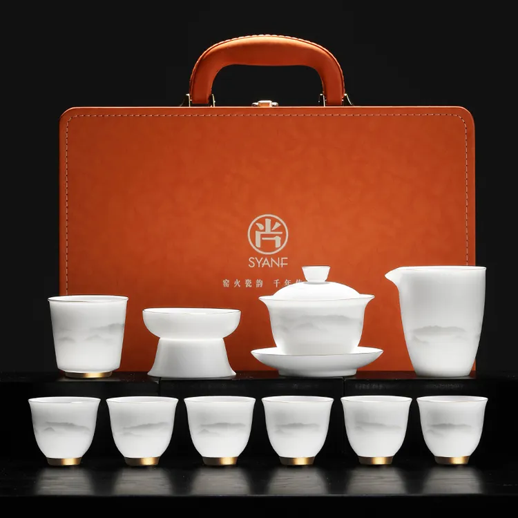 羊脂玉功夫茶具套装高端全套泡茶杯一整套茶壶器具泡茶专用上档次