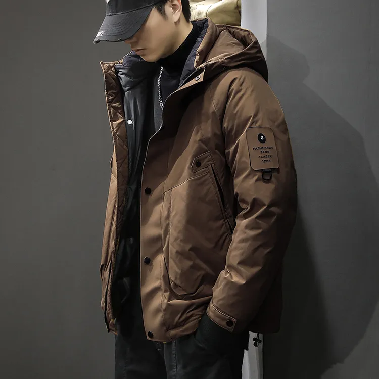 2025新款连帽羽绒服男90白鸭绒户外潮流防水羽绒衣冬季保暖冲锋衣