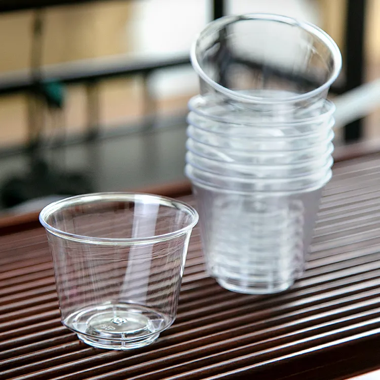 一次性茶杯航空杯加厚商用硬质喝茶杯透明功夫茶品茶喝水喝酒水杯