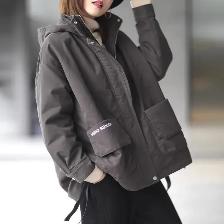 棉衣新款2025爆款秋冬天加厚工装外套女短款小个子设计感小众棉服