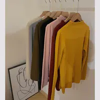 【美术生】针织打底衫秋冬长袖百搭宽松毛衣女装纯色上衣保暖修身