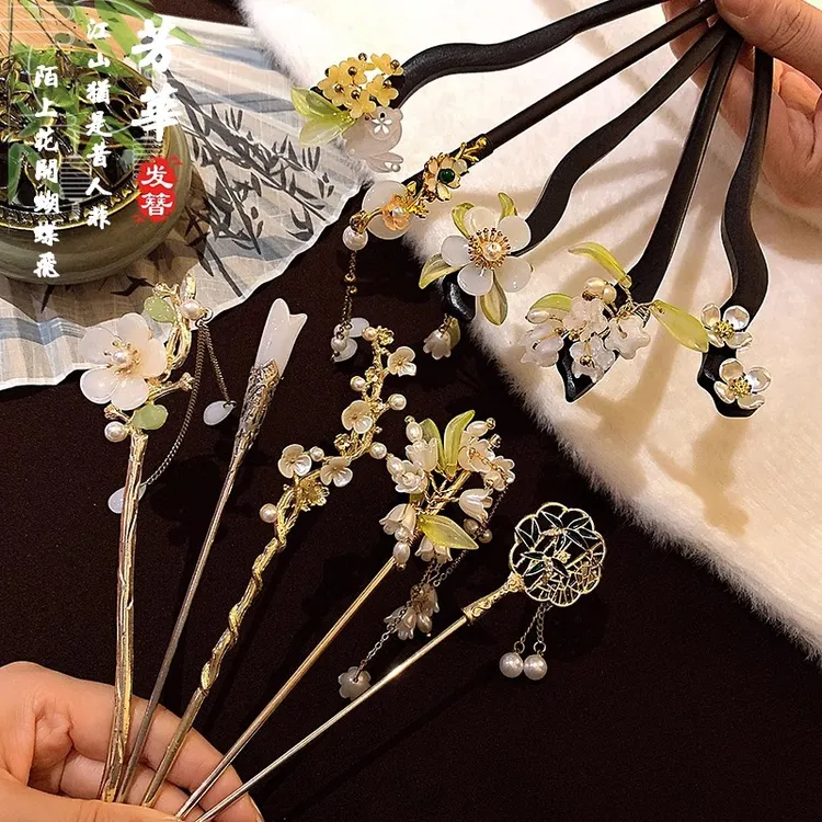 古风发簪女秋冬后脑勺盘发神器2023年新款簪子汉服头饰高级感发钗