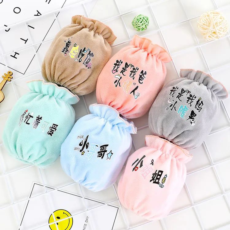 3双装宝宝套袖卡通印花可爱绒面儿童袖套防污手袖护袖口袖头小童