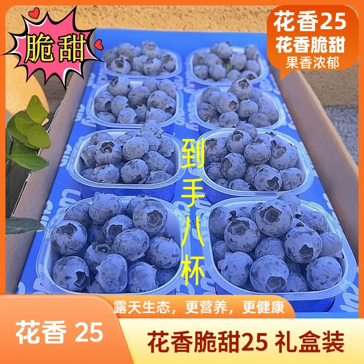 【莓小蓝】印象庄园花香蓝莓小懒杯礼盒云南抚仙湖生态蓝莓新鲜现摘商品图