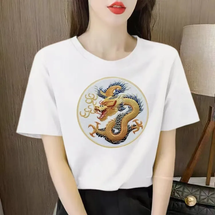 230.克重磅纯棉男女潮流T恤中国风时尚百搭夏季宽松印花圆领休闲