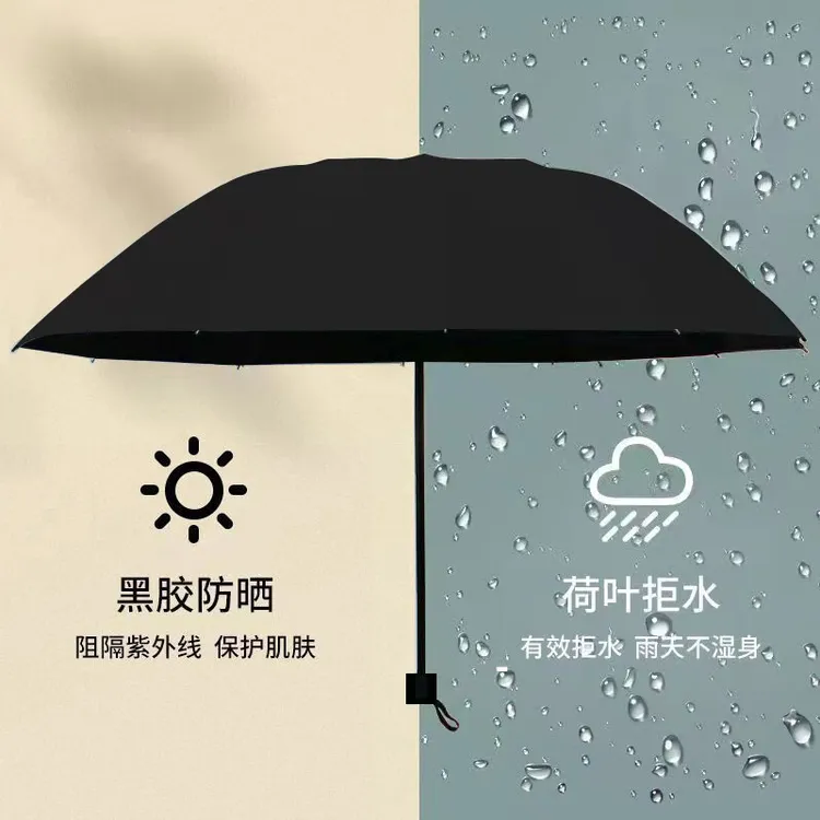 雨众商务雨伞男女大号手动折叠晴雨伞两用伞黑胶防晒遮阳伞太阳伞