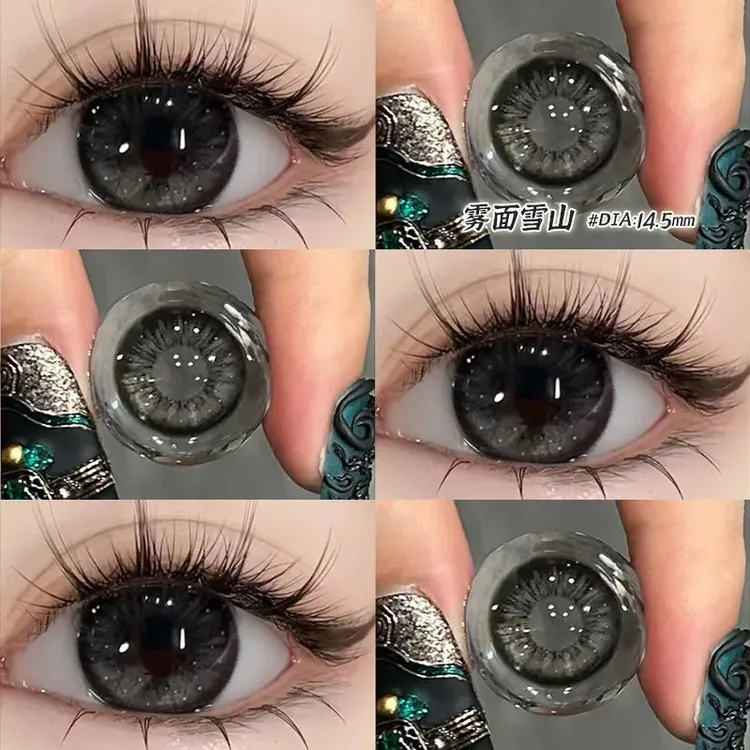 OVOLOOK黑色美瞳半年抛隐形眼镜雾面雪山学生甜美舒适水润欧若风