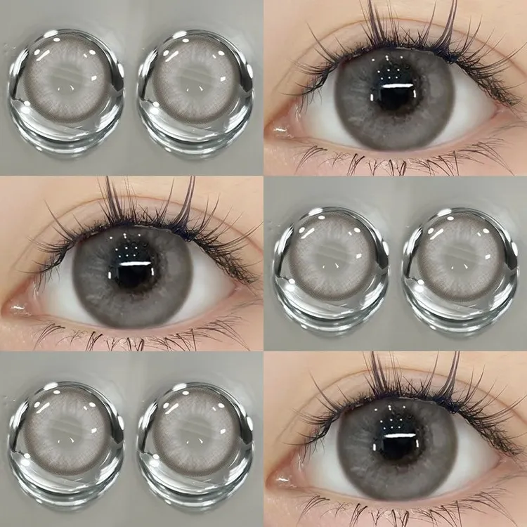OVOLOOK椰酥纯灰美瞳半年抛舒适近视隐形眼镜14.2小直径混血感