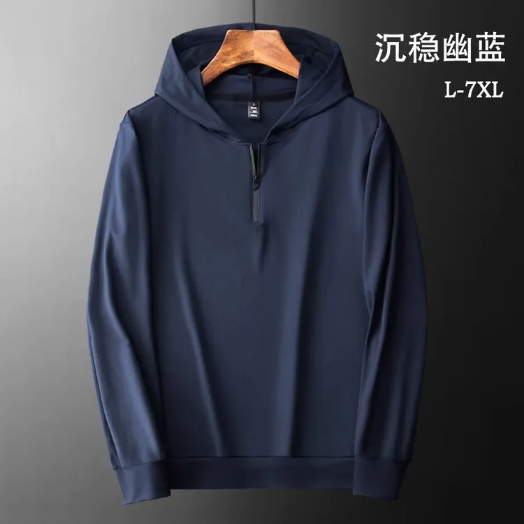 仓石一树连帽t恤男垂感潮流卫衣男大码运动长袖卫衣男薄款半开衫