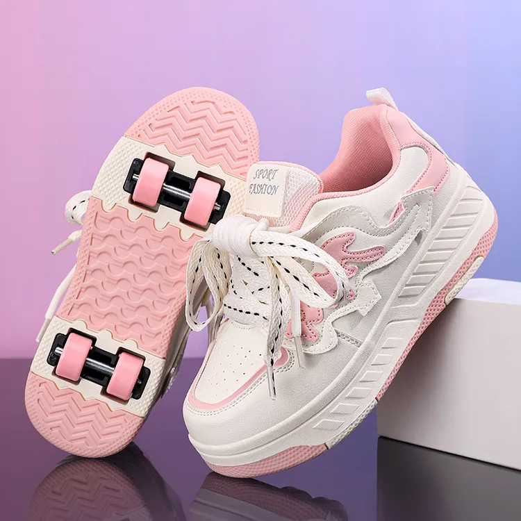 女童暴走鞋2025春秋季新款儿童鞋子轮滑鞋中大童学生运动鞋6-12岁