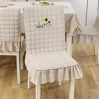 通用坐垫靠垫连体中式椅垫家用简约加厚防滑餐桌椅套罩纯色椅子垫