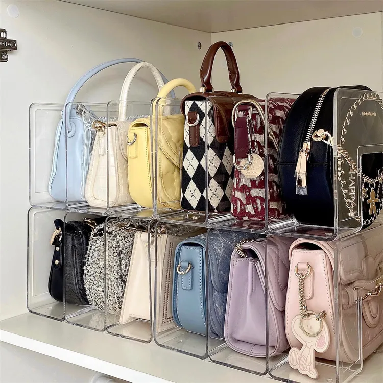 北欧风格ins衣柜多功能架包包收纳架置物架储物家用收纳盒透明