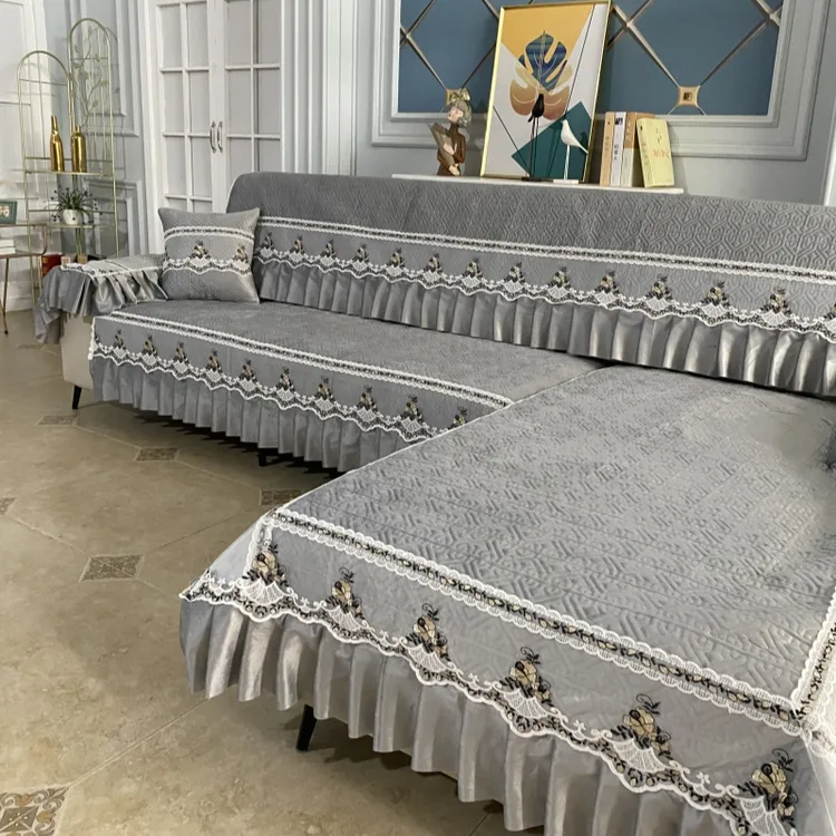 【花样年华】四季通用防滑沙发垫冬季加厚夹棉套餐组合沙发坐垫套