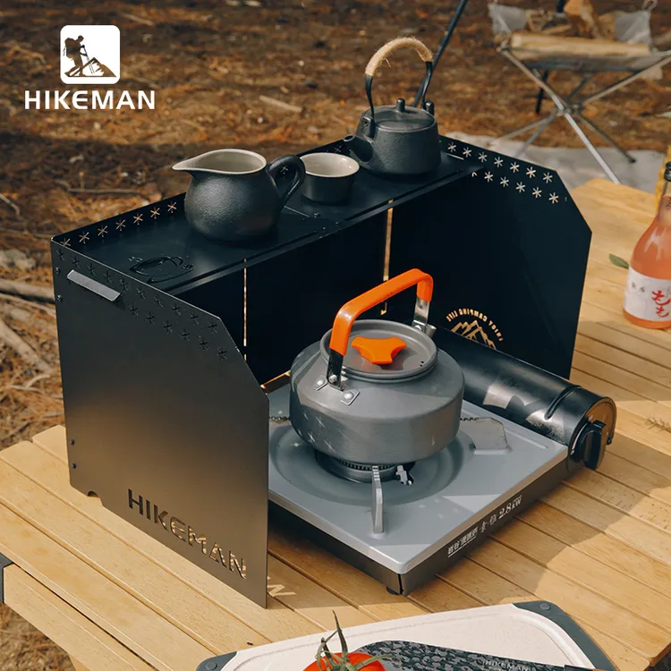 憨客户外卡式炉挡风板多功能露营折叠桌面炉具防风板加厚炉头防风