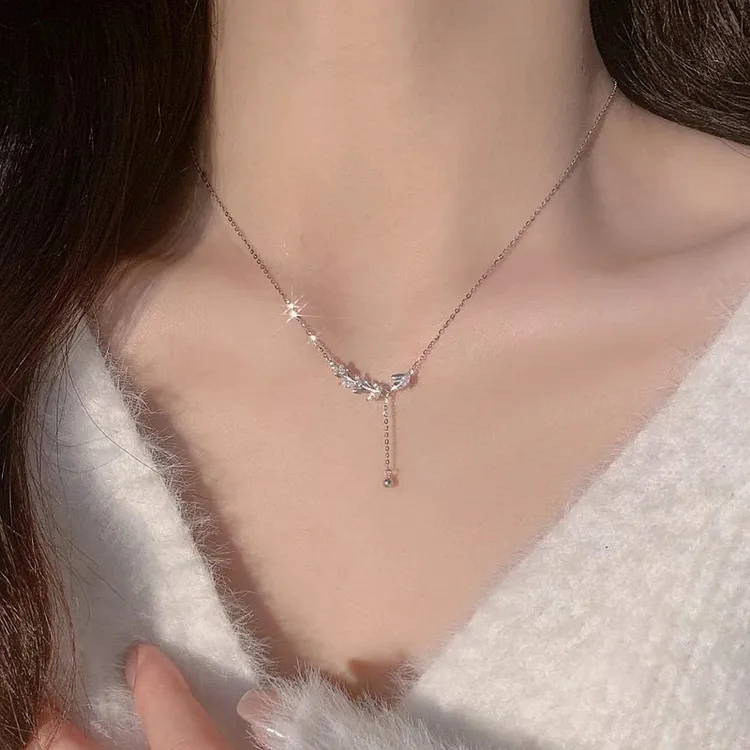 钛钢项链 新款不掉色麦穗项链女轻奢ins百搭超仙锁骨链时尚饰品