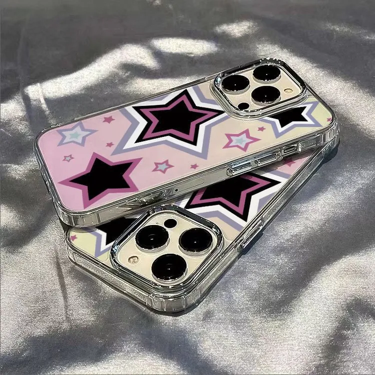 辣妹渐变星星适用iPhone14promax苹果13手机壳ins11电镀12多巴胺