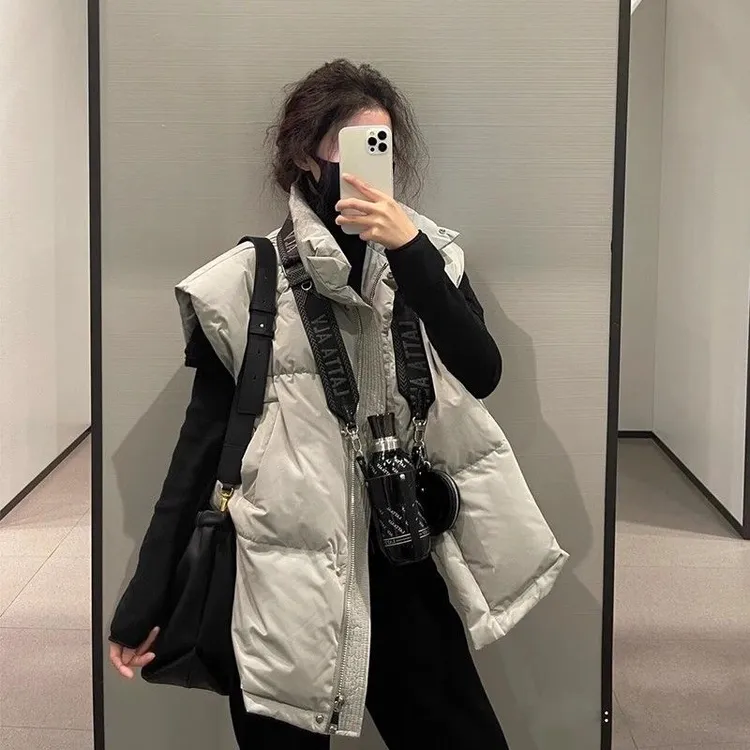 羽绒马甲女中长款外套2025年秋冬坎肩韩版小个子外穿羽绒服背心