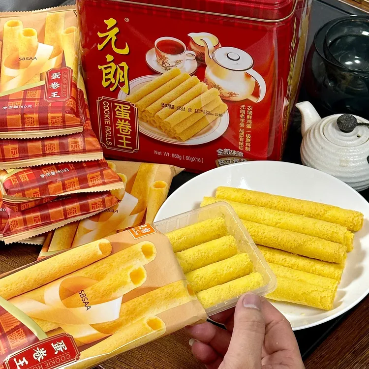 【独立包装】元朗蛋卷960g*1罐大铁罐蛋香奶香浓郁传统鸡蛋卷零食