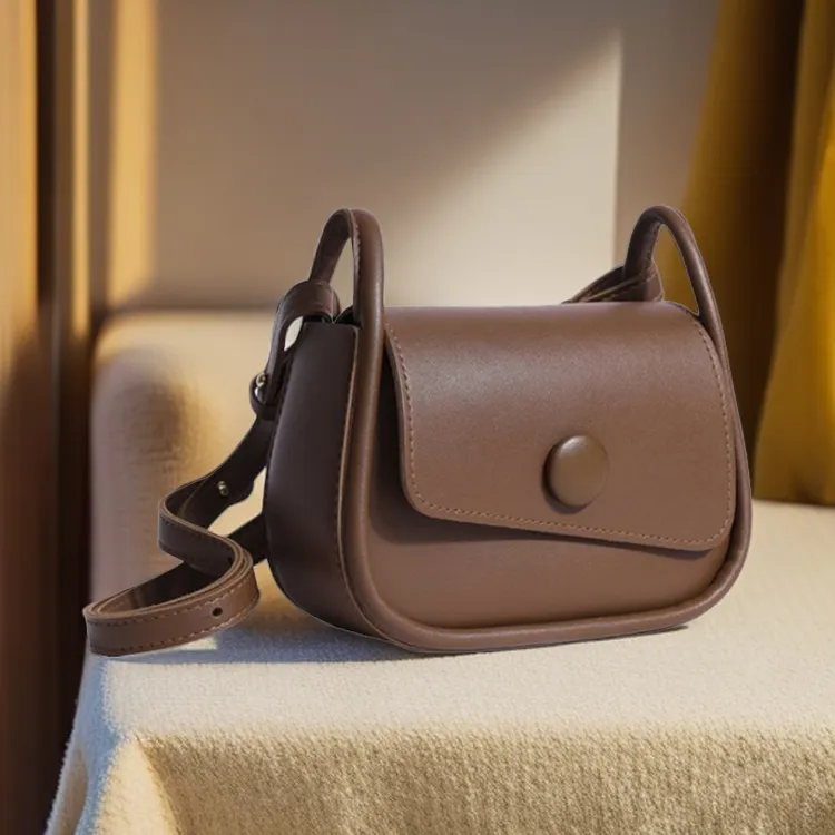 Scarlet Wong棕色复古小方包斜挎包学院风夏季小包包单肩包春夏