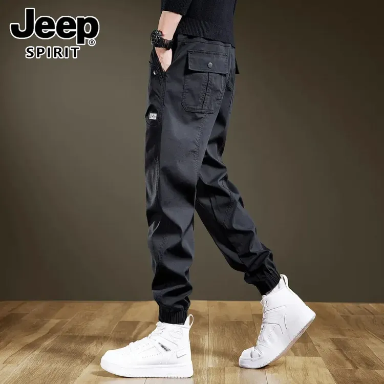 jeep吉普潮牌重磅工装裤子男束脚休闲裤男宽松大码2025年秋冬新款