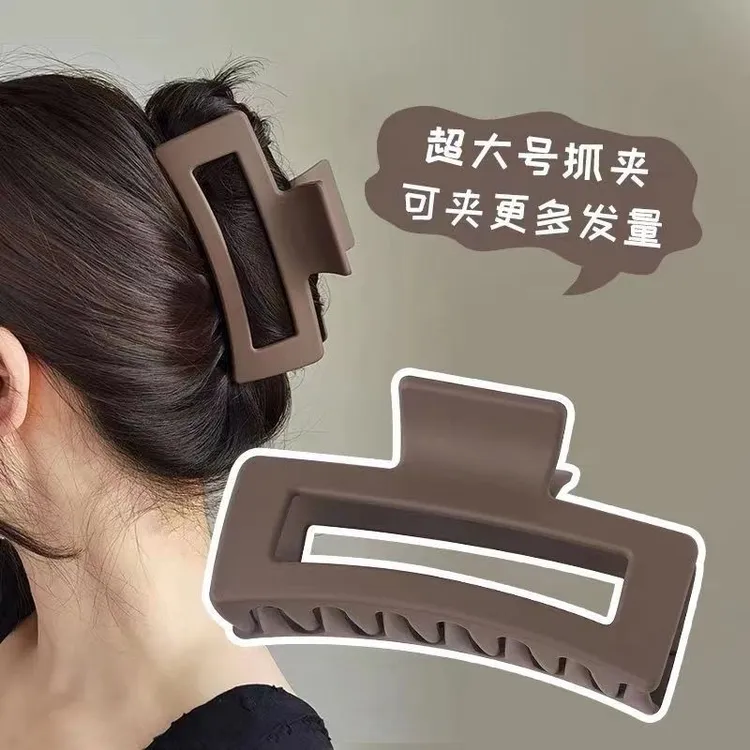 复古大号抓夹后脑勺发夹磨砂气质女夏季盘发鲨鱼夹子头饰发卡发饰