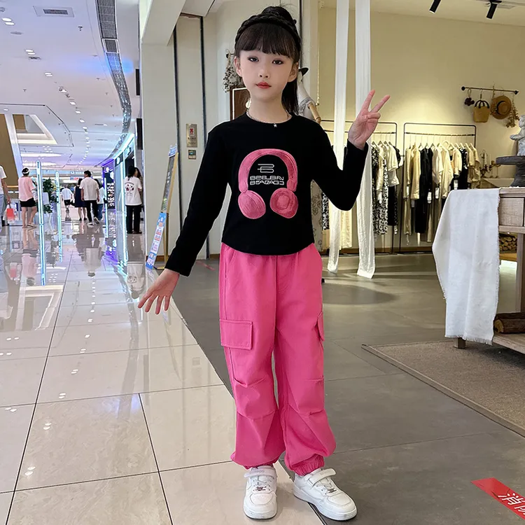 2025春款女童时尚网红儿童节洋气卫衣春季休闲时髦洋气两件高能感