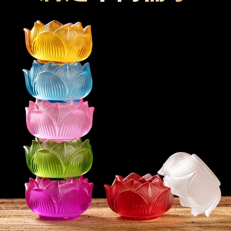 琉璃莲花供水杯自制手工杯圣水杯净水杯水贡杯七供水供碗摆件茶道