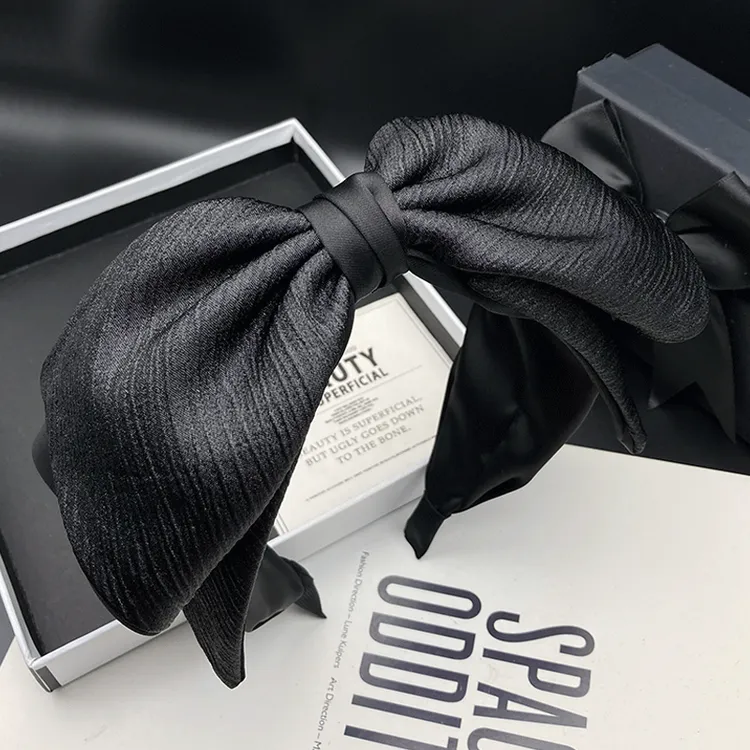 发箍百搭减龄超大版的蝴蝶结2024新款绸缎多层拼色压发头箍