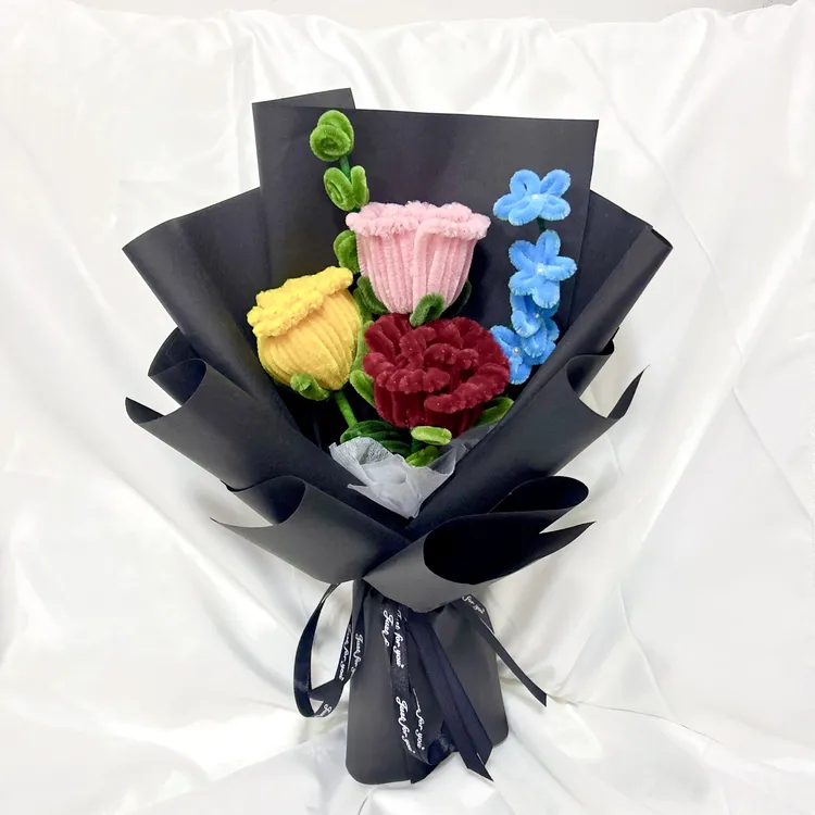 扭扭棒成品花束玫瑰花多巴胺彩色玫瑰成品花束送闺蜜送女友礼物
