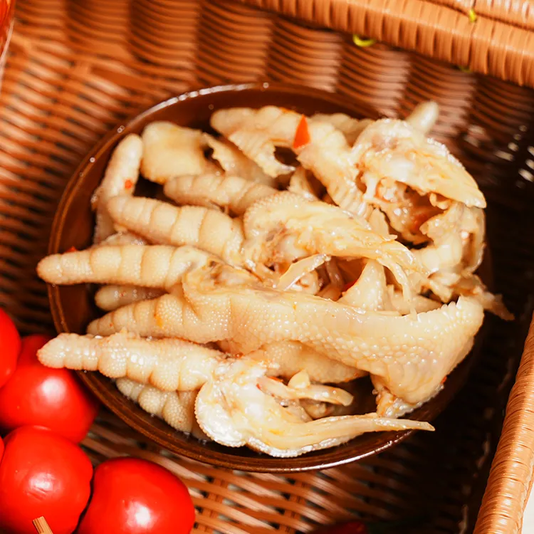 500/1000g将食记酸辣无骨鸡爪柠檬蒜香即食零食