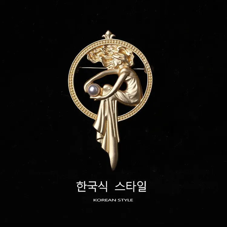 合金胸针 复古巴洛克风胸针个性天使的翅膀高档哑光金 衣服别针女