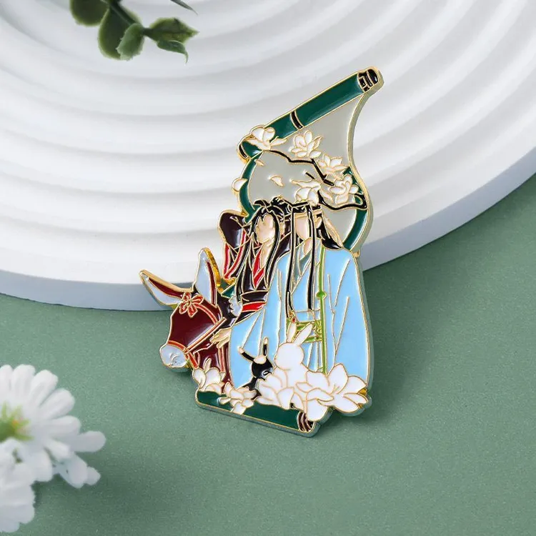 合金胸针 魔道祖师周边徽章赴佳期系列魏无羡蓝忘机并肩 金属徽章