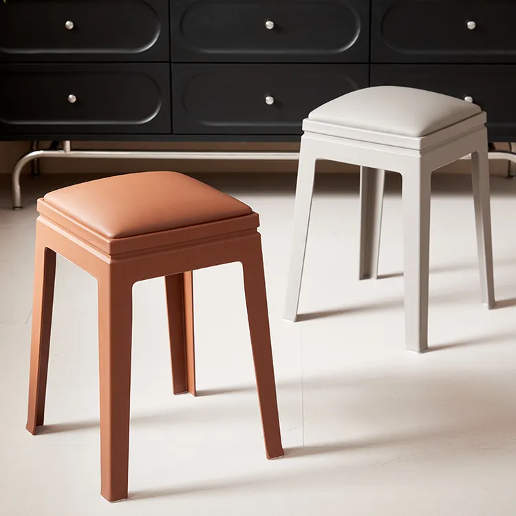 慕格娜线下同款商超加厚软包方凳加大软坐面可叠放家用餐凳