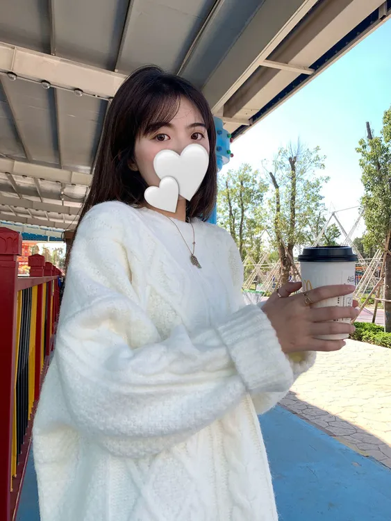 早秋新款圆领纯色毛衣女加厚麻花针织衫宽松外穿韩版慵懒风上衣女