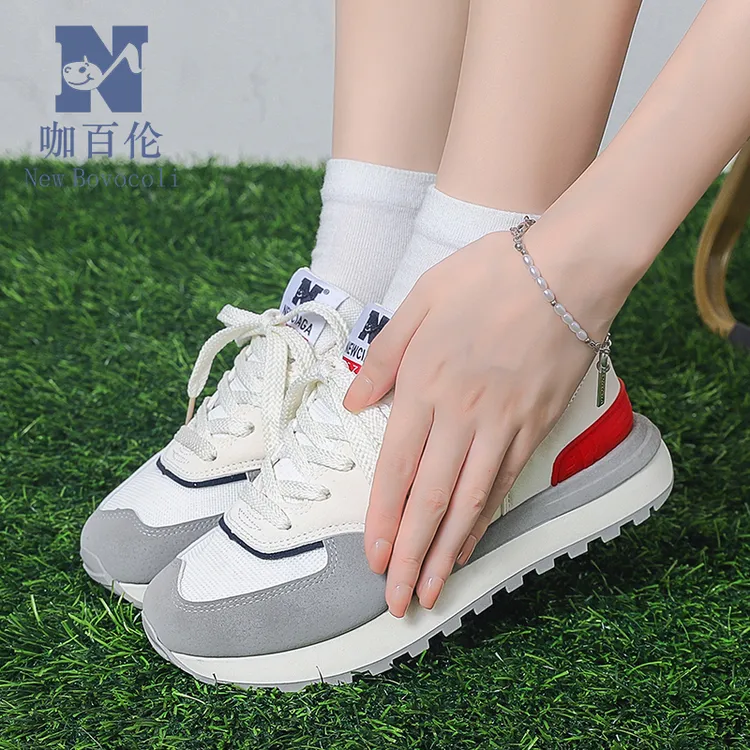 夏季时尚潮流网面透气休闲跑步鞋男女同款软底厚底百搭运动鞋