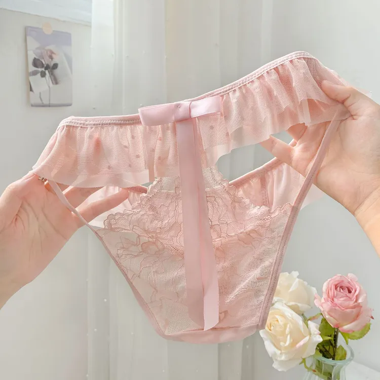 桃色裙摆~蕾丝性感内裤女少女镂空高叉新款女士透气薄款夏季诱惑
