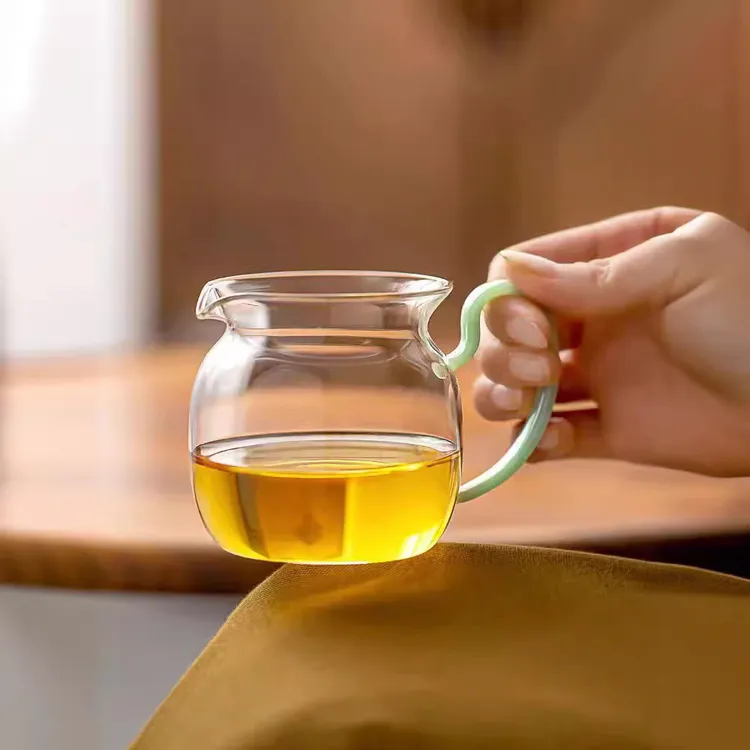 玻璃大号公道杯月牙耐热圆满公道杯高档功夫茶具茶海泡茶杯分茶器