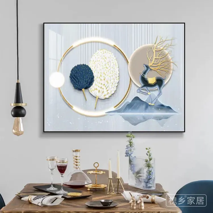 电表箱装饰画铝合金边框免打孔遮挡配电箱餐厅开关电闸箱电盒挂画