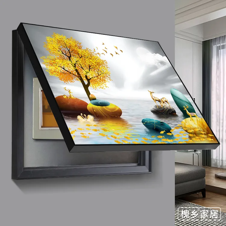 电表箱装饰画免打孔现代简约遮挡箱客厅开关电表盒配电箱电闸挂画